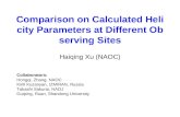 Comparison on Calculated Helicity Parameters at Different Observing Sites Haiqing Xu (NAOC) Collaborators: Hongqi, Zhang, NAOC Kirill Kuzanyan, IZMIRAN,