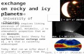 Surface-interior exchange on rocky and icy planets Edwin Kite University of Chicago Testability requires linking processes of interest (mineralogical,