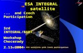ESA INTEGRAL satellite... and Czech Participation 3rd INTEGRAL/BART Workshop Chocerady 2.11.2004 1. astrophysics ESA satellite with Czech participation.