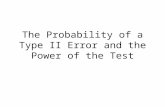 The Probability of a Type II Error and the Power of the Test.