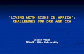 ‘LIVING WITH RISKS IN AFRICA’: CHALLENGES FOR DRR AND CCA Coleen Vogel REVAMP, Wits University.