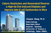 Caloric Restriction and Resveratrol Reverse a High-fat Diet Induced Diabetes and Improve Islet β cell Dysfunction in Mice Jiaoyue Zhang Ph.D Endocrinology.