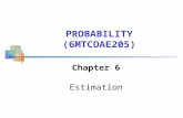 PROBABILITY (6MTCOAE205) Chapter 6 Estimation. Confidence Intervals Contents of this chapter: Confidence Intervals for the Population Mean, μ when Population.