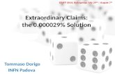 Extraordinary Claims: the 0.000029% Solution Tommaso Dorigo INFN Padova ICNFP 2014, Κολυμπάρι July 29 th – August 7 th.