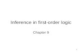 1 Inference in first-order logic Chapter 9. 2 Outline Reducing first-order inference to propositional inference Unification Generalized Modus Ponens Forward