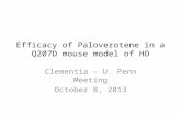 Efficacy of Paloverotene in a Q207D mouse model of HO Clementia – U. Penn Meeting October 8, 2013.