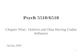 1 Psych 5510/6510 Chapter Nine: Outliers and Data Having Undue Influence Spring, 2009.