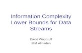 Information Complexity Lower Bounds for Data Streams David Woodruff IBM Almaden