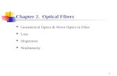 1 Chapter 2. Optical Fibers Geometrical Optics & Wave Optics in Fiber Loss Dispersion Nonlinearity.
