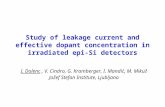 Study of leakage current and effective dopant concentration in irradiated epi-Si detectors I. Dolenc, V. Cindro, G. Kramberger, I. Mandić, M. Mikuž Jožef.