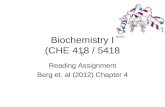 Biochemistry I (CHE 418 / 5418 Reading Assignment Berg et. al (2012) Chapter 4 β.