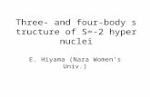 Three- and four-body structure of S=-2 hypernuclei E. Hiyama (Nara Women’s Univ.)