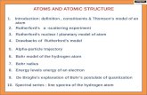 ATOMS AND ATOMIC STRUCTURE 1.Introduction: definition, constituents & Thomson's model of an atom 2. Rutherford’s α -scattering experiment 3. Rutherford’s.
