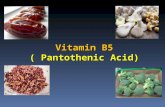 Vitamin B5 ( Pantothenic Acid). Vitamin B5 ( Pantothenic Acid) ï¶ It is a peptide composed of D-Pantoic acid and ²- Alanine and is found as calcium salt