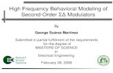 High Frequency Behavioral Modeling of Second-Order ΣΔ Modulators By George Suárez Martínez Submitted in partial fulfillment of the requirements for the.