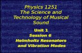 Physics 1251 The Science and Technology of Musical Sound Unit 1 Session 6 Helmholtz Resonators and Vibration Modes and Vibration Modes Unit 1 Session 6.
