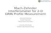 Mach-Zehnder Interferometer for 2-D GRIN Profile Measurement Instrument Overview Sample Preparation Measurement Uncertainty University of Rochester Gradient-Index.