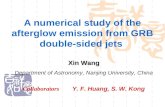 A numerical study of the afterglow emission from GRB double-sided jets Collaborators Y. F. Huang, S. W. Kong Xin Wang Department of Astronomy, Nanjing.