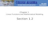 Chapter 1 Linear Functions and Mathematical Modeling Section 1.2