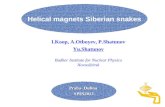 Praha- Dubna SPIN2013 Helical magnets Siberian snakes I.Koop, A.Otboyev, P.Shatunov Yu.Shatunov Budker Institute for Nuclear Physics Novosibirsk