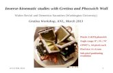 3/1/13 WR, DGS111 Inverse-kinematic studies with Gretina and Phoswich Wall Walter Reviol and Demetrios Sarantites (Washington University) Gretina Workshop,