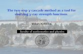 Athens, July 9, 2008 The two-step  cascade method as a tool for studying  -ray strength functions Milan Krtička.