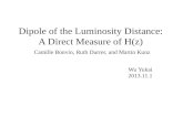 Dipole of the Luminosity Distance: A Direct Measure of H(z) Camille Bonvin, Ruth Durrer, and Martin Kunz Wu Yukai 2013.11.1.