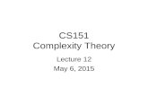 CS151 Complexity Theory Lecture 12 May 6, 2015. 2 QSAT is PSPACE-complete Theorem: QSAT is PSPACE-complete. Proof: 8 x 1 9 x 2 8 x 3 … Qx n φ(x 1, x 2,