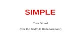 SIMPLE Tom Girard ( for the SIMPLE Collaboration )
