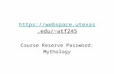 Https:// atf245 Course Reserve Password: Mythology
