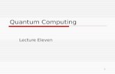 1 Quantum Computing Lecture Eleven. 2 Outline  Shrinking sizes of electronic devices  Modern physics & quantum world  Principles of quantum computing.