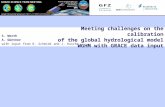 Meeting challenges on the calibration of the global hydrological model WGHM with GRACE data input S. Werth A. Güntner with input from R. Schmidt and J.