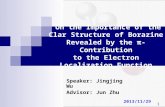 On the Importance of the Clar Structure of Borazine Revealed by the π-Contribution to the Electron Localization Function Speaker: Jingjing Wu Advisor: