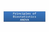 Principles of Biostatistics ANOVA. DietWeight Gain (grams) Standard910 8 Junk Food10 13 12 Organic91012910 Table shows weight gains for mice on 3 diets.