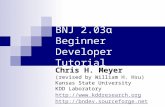 BNJ 2.03α Beginner Developer Tutorial Chris H. Meyer (revised by William H. Hsu) Kansas State University KDD Laboratory  .