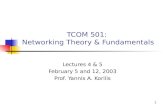 1 TCOM 501: Networking Theory & Fundamentals Lectures 4 & 5 February 5 and 12, 2003 Prof. Yannis A. Korilis.