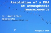 Resolution of a DMA at atmospheric measurements Hannes.Tammet@ut.ee Pühajärve 2010 (a simplified approach)