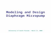 Modeling and Design Diaphragm Micropump University of South Florida - March 17, 2008.