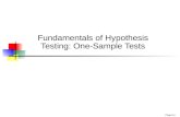 Chap 8-1 Fundamentals of Hypothesis Testing: One-Sample Tests