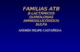 FAMILIAS ATB β-LACTÁMICOS QUINOLONAS AMINOGLUCÓSIDOS SULFA ANDRÉS FELIPE CASTAÑEDA.