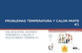 PROBLEMAS TEMPERATURA Y CALOR PARTE #1 DILATACIÓN, ESTRÉS TÉRMICO, CALOR Y EQUILIBRIO TÉRMICO.