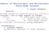 Dynamics of Macroscopic and Microscopic Three-Body Systems