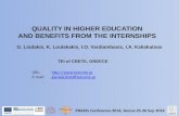 Q UALITY IN HIGHER EDUCATION  AND  BENEFITS FROM THE INTERNSHIPS