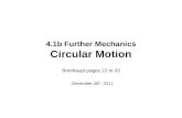 4.1b Further Mechanics Circular Motion