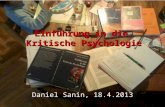 Einführung in die  Kritische Psychologie