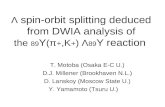 Λ  spin-orbit splitting deduced from DWIA analysis of the  89 Y (π + ,K + ) Λ 89 Y reaction