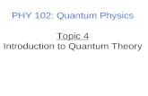 PHY 102: Quantum Physics Topic 4 Introduction to Quantum Theory