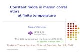 Constant mode in meson correlators         at finite temperature