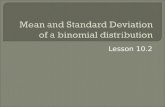 Mean and Standard Deviation of a binomial distribution