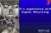 GEO‘s experience with  Signal Recycling